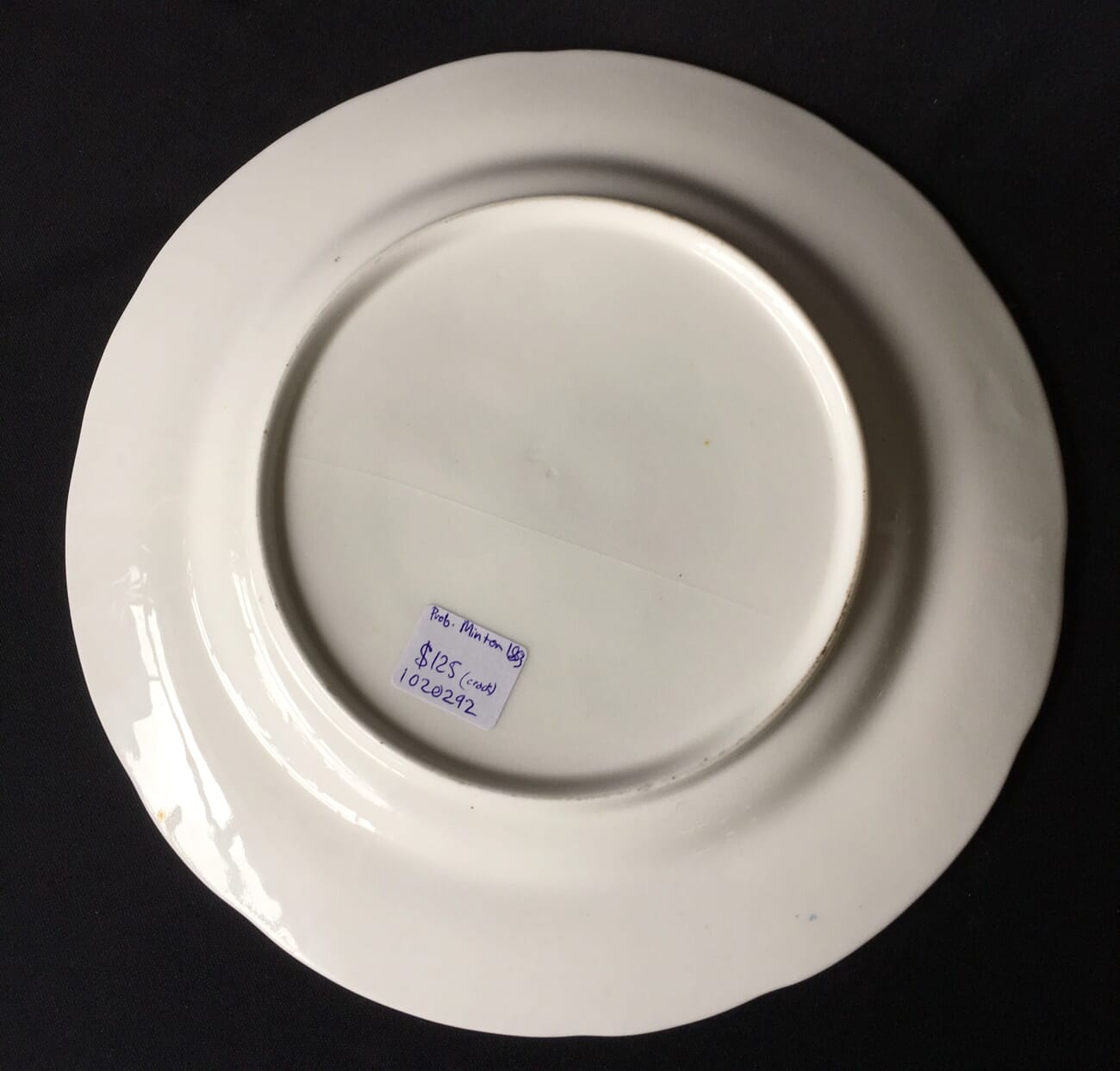 Finely painted bone china plate with Iris, probably Minton, 1853-21513