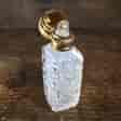 Square cut crystal perfume bottle, gilt metal lid, c. 1890-0