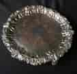 Old Sheffield plate tray of small size, on three legs. c 1820.-0