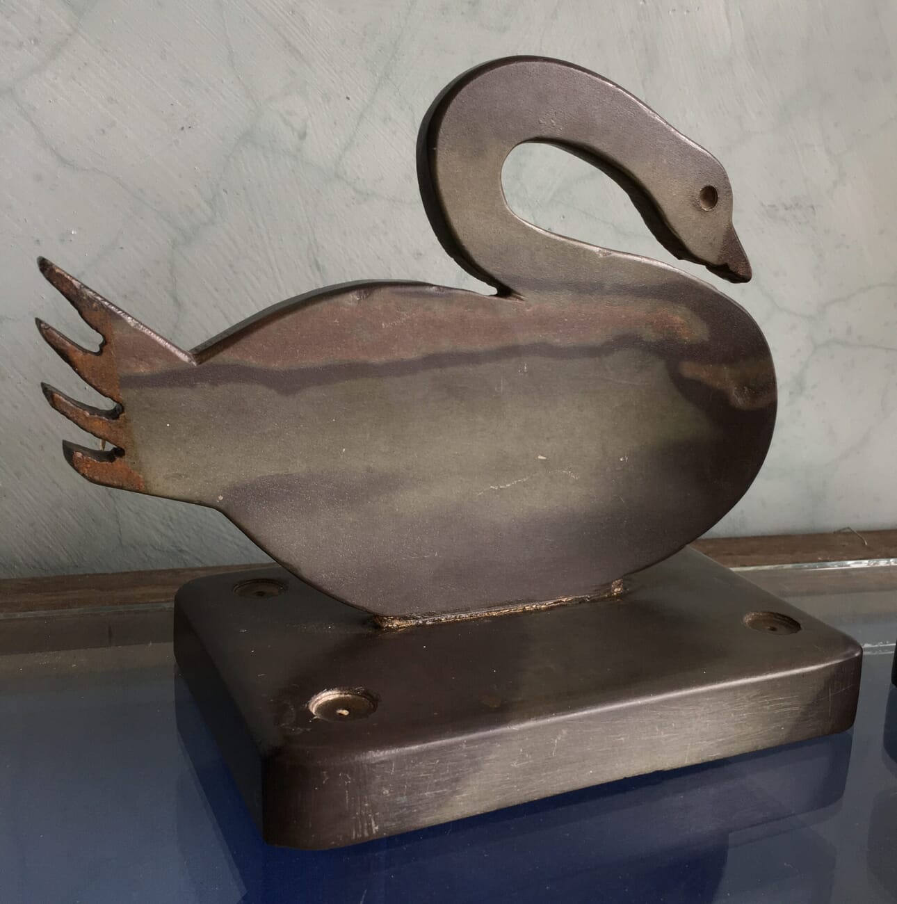 Pair of slate ducks, hand painted highlights c. 1880 -21933