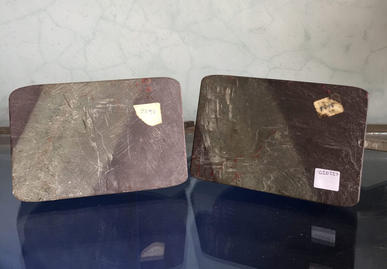 Pair of slate ducks, hand painted highlights c. 1880 -21932