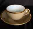 Wedgwood cup & saucer, blue interior with gilt rims, c. 1820 -0