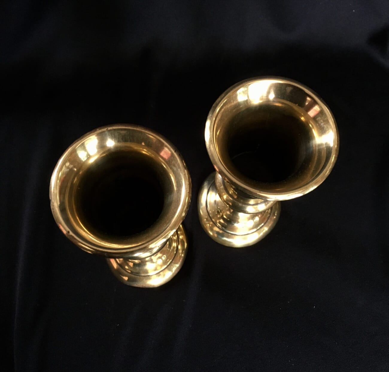 Pair of brass goblets, probably French, 18th/19th century-22068