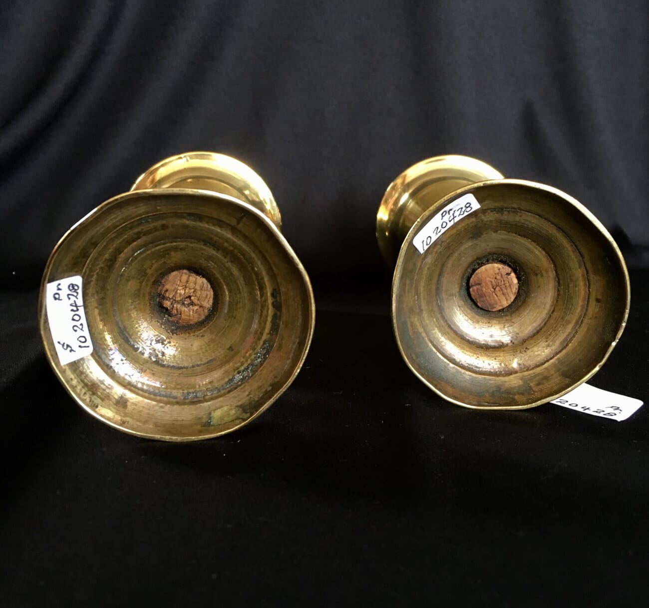 Pair of brass goblets, probably French, 18th/19th century-22065