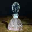 Pressed glass perfume bottle, deco style, 20th century -0