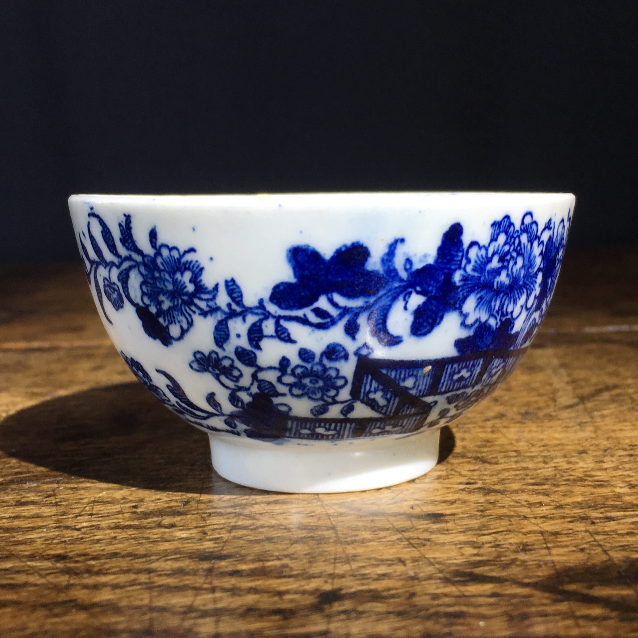 Worcester tea bowl, Fence Pattern, c.1780.-0