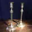 Pair of English Brass candlesticks, circa 1790-0