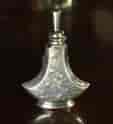 Sterling Silver perfume bottle, flask form with engraving, c.1920-0