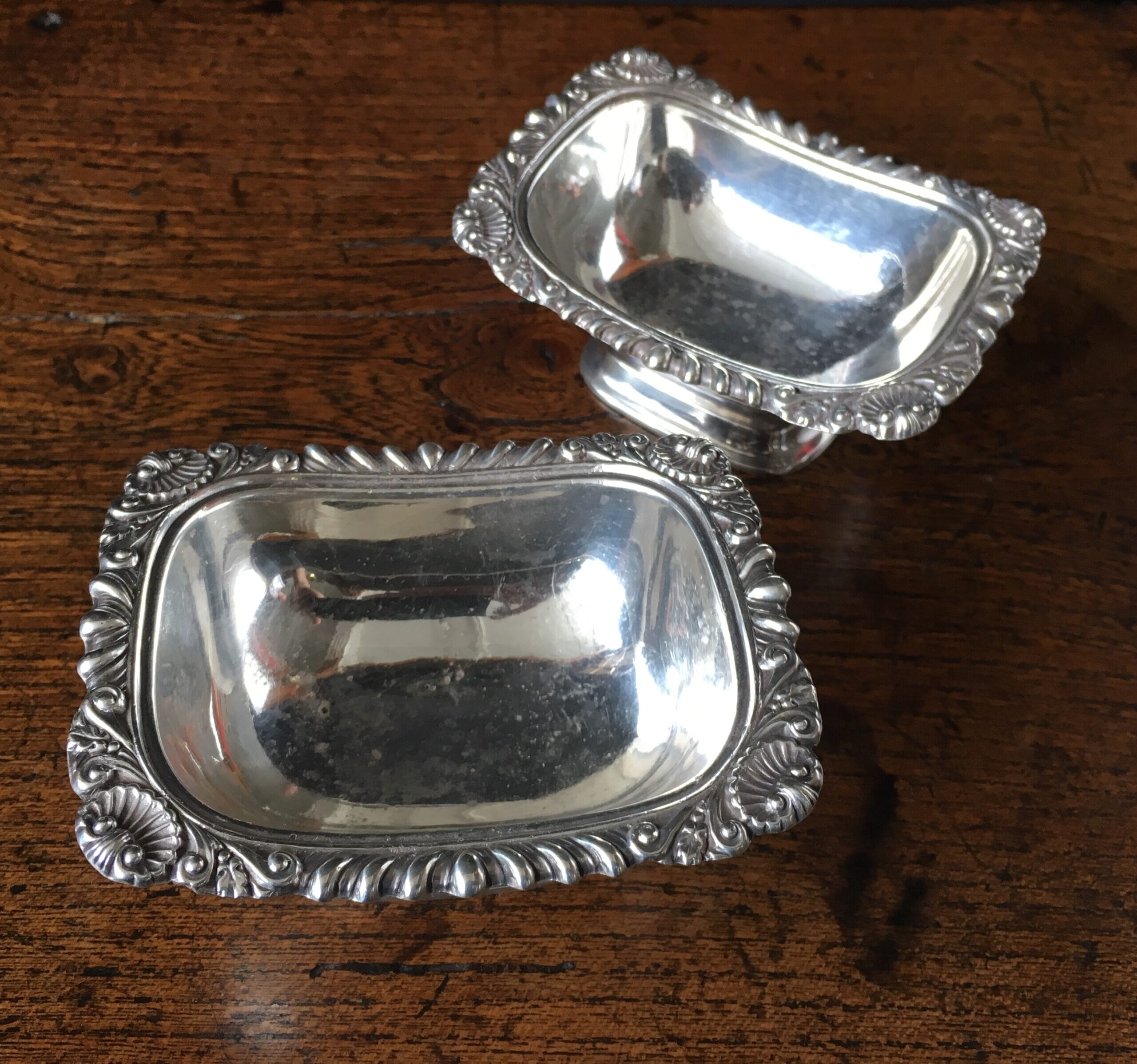 Pair of Old Sheffield Plate salts, circa 1820 -0