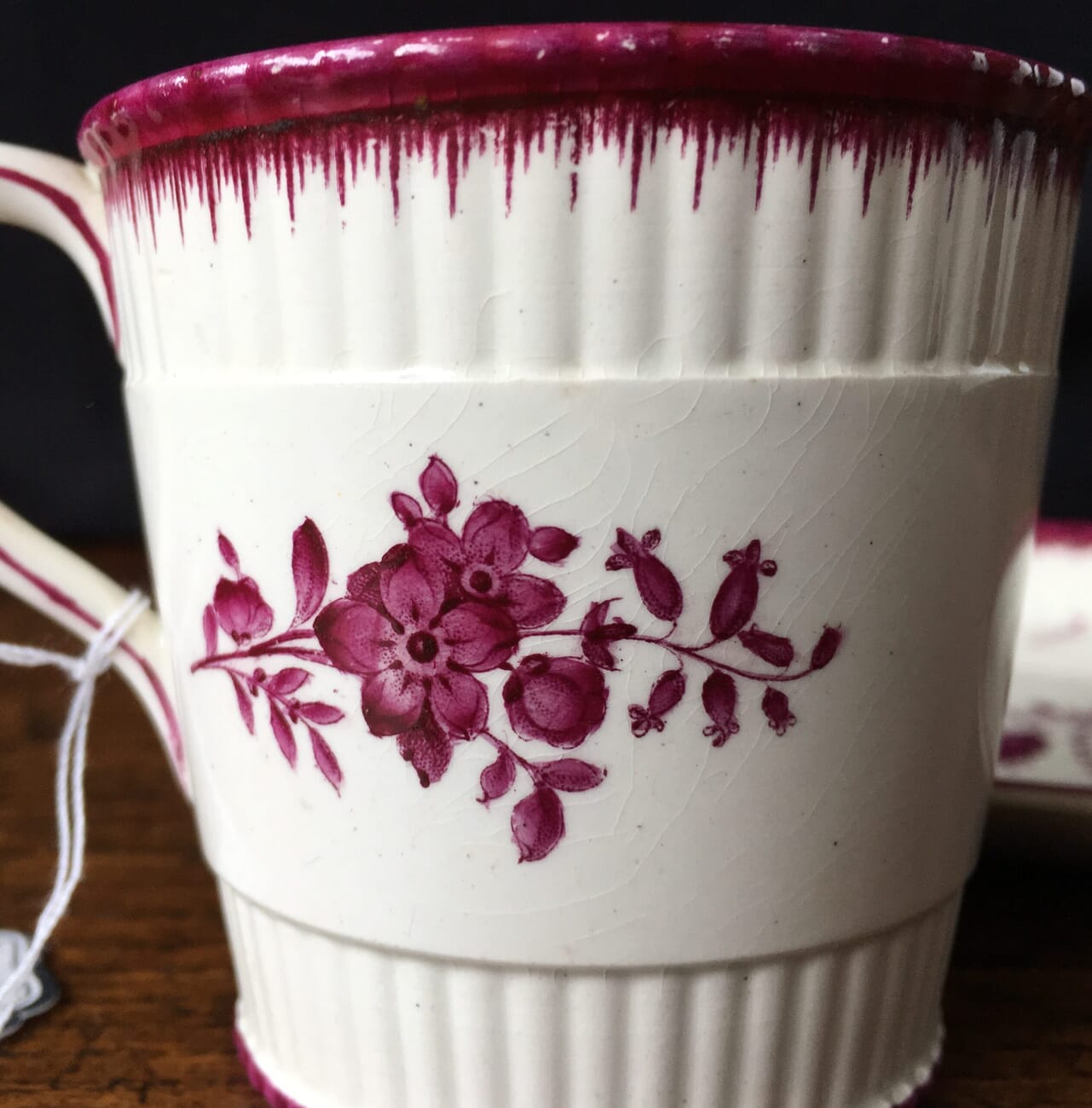 Wedgwood cup & saucer, puce prints in the 18th century style, 1872-21759