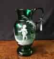 Green glass 'Mary Gregory' jug, c. 1895 -0