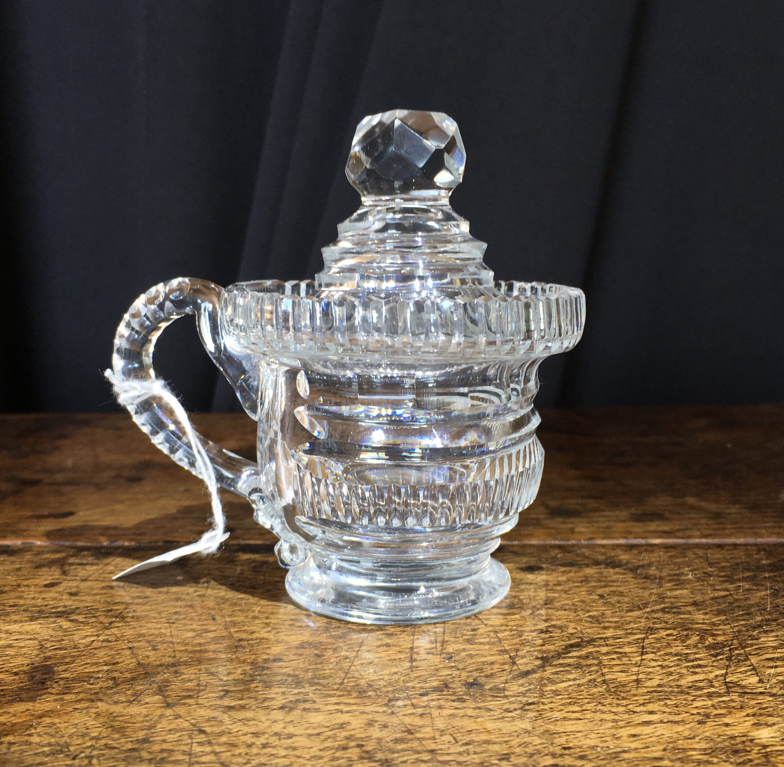 Regency glass custard cup & cover, c.1820-0