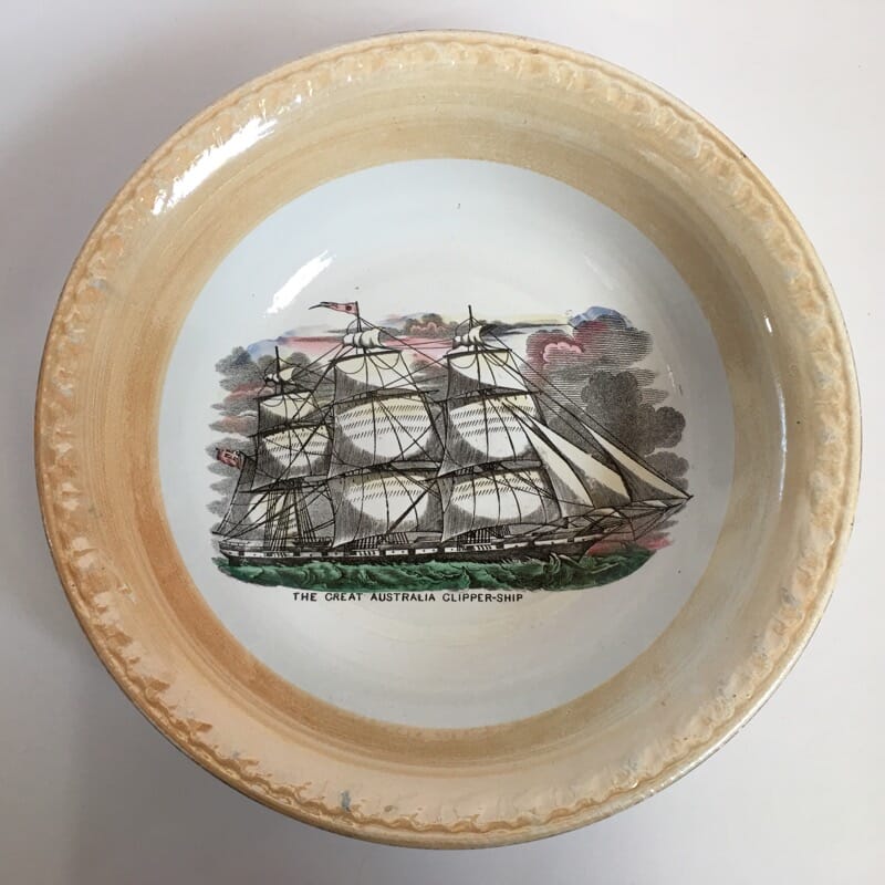 Sunderland Pottery bowl - The Great Australia Clipper-Ship, C. 1860 -0