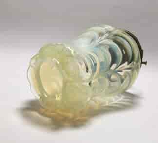 Whitefriars Vaseline glass 'Odin' light fitting, by Powell, c.1910-0