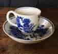 Worcester coffee cup and saucer, 'Fence' pattern, c. 1780-0