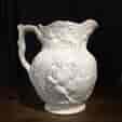 Large Copeland white stoneware jug, 'Topper' moulded, c. 1850-0