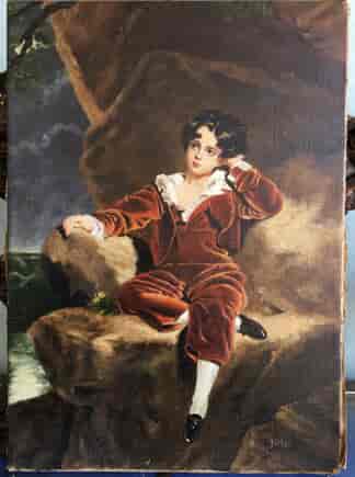 20th C. oil copy of "The Red Boy" after Sir Thomas Lawrence -0