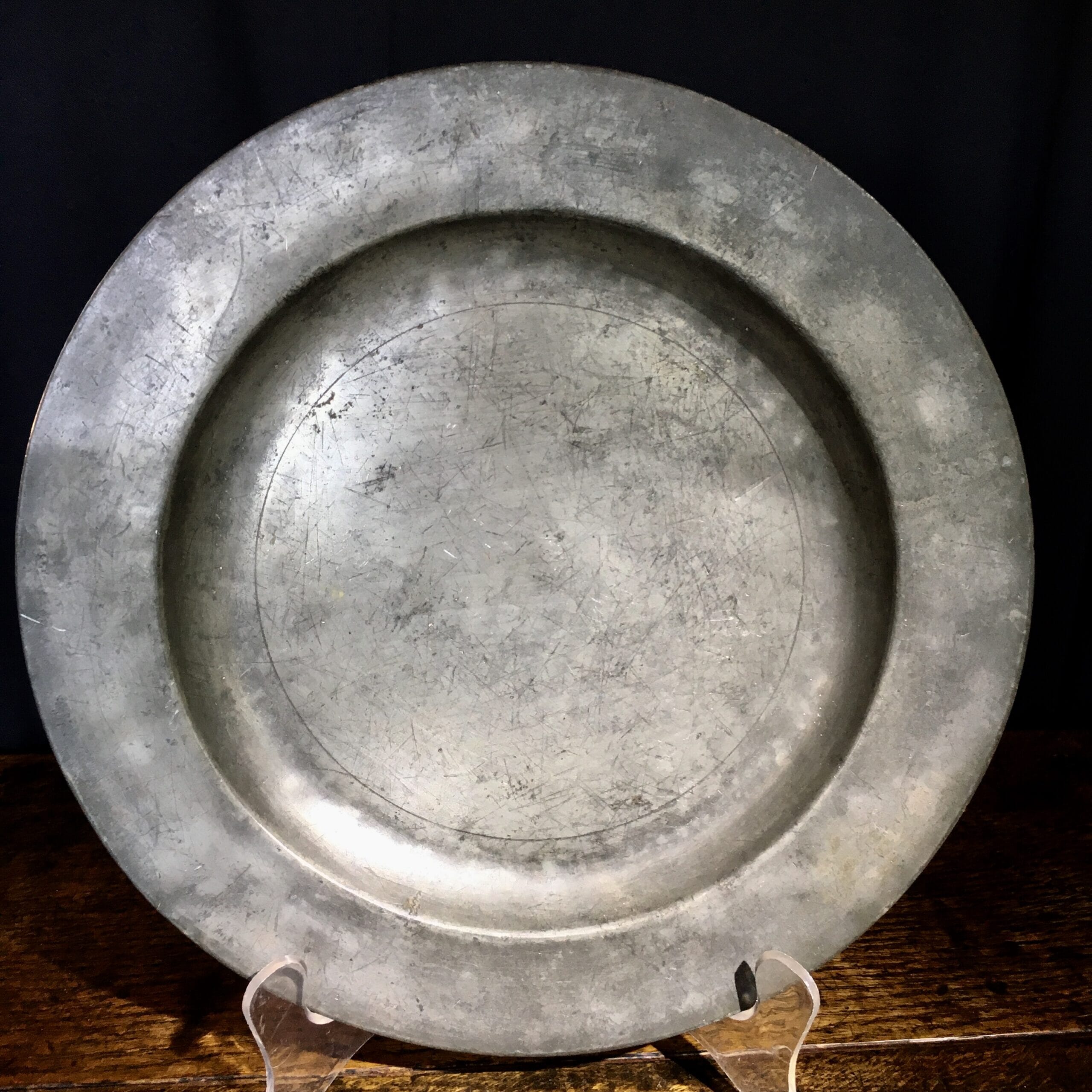 Pewter charger, Continental, dated 1791 -0