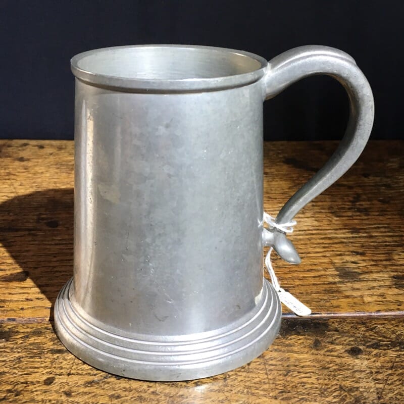 Australian made pewter tankard, glass bottom , 20th century-0
