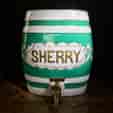 English pottery spirit barrel, 'SHERRY' , circa 1865-0