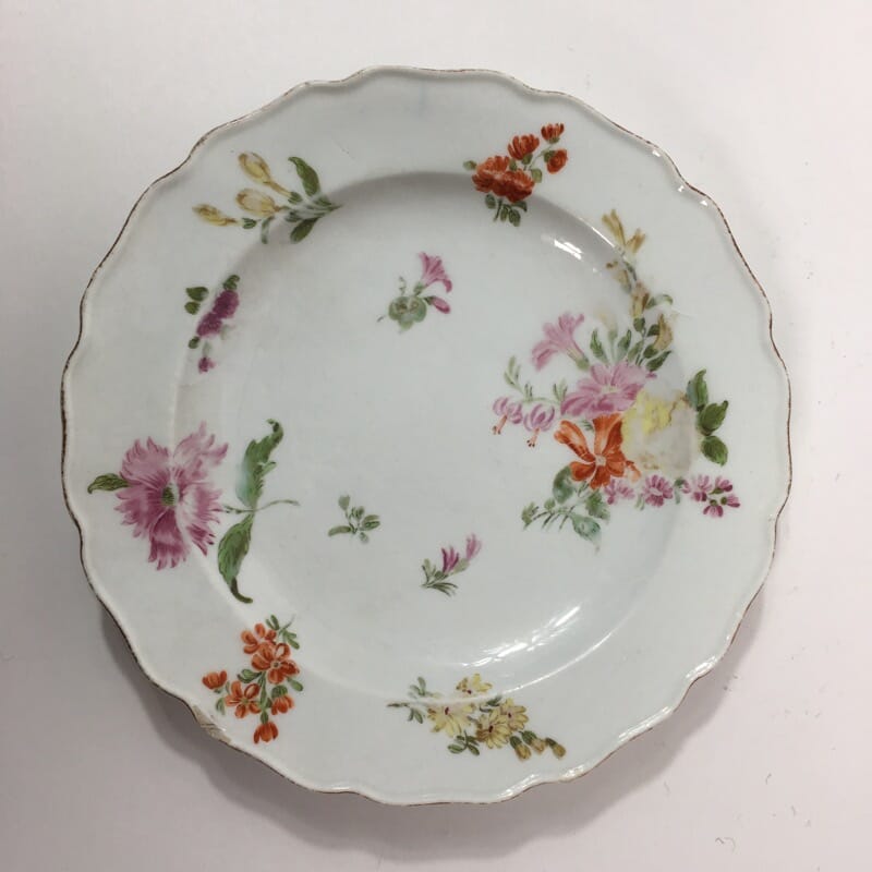 Chelsea silver shape floral plate C 1760 -0