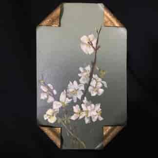 Hand painted 'Blossom' wall plaque on tin, c. 1895 -0