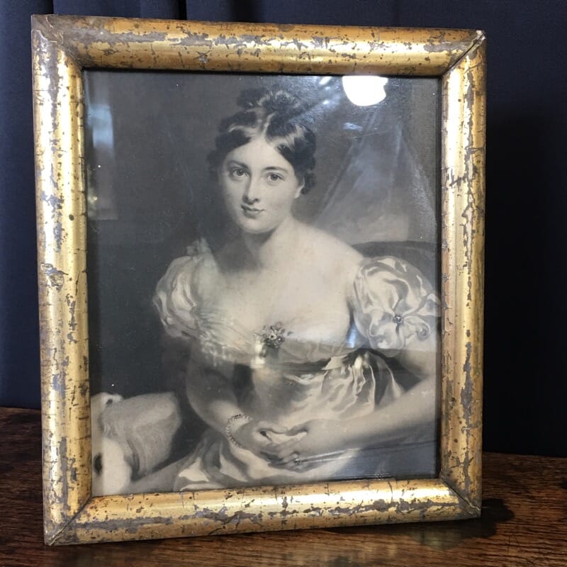 Atmospheric engraving of a lady, after Lawrence, 19th century -0