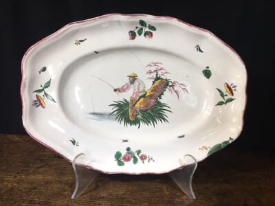 Luneville – French faience oval shape serving dish, Chinoiserie