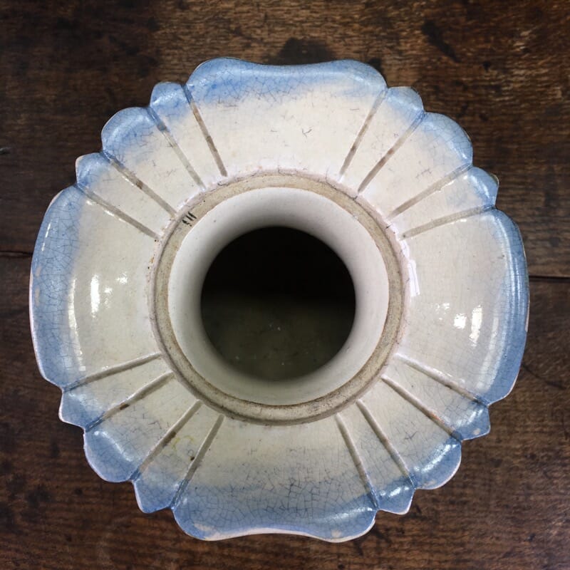 Satsuma vase with ornate handles & stamen lid, c. 1890 -23807
