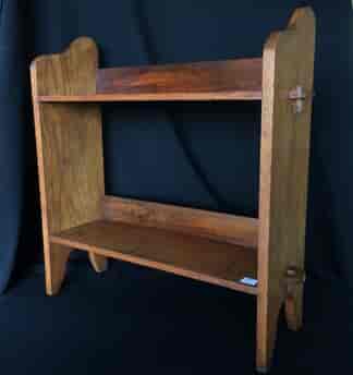 Arts & Crafts oak shelves, peg joining, c.1900 -0