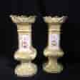 Early pair of Victorian porcelain square vases, c.1840-0