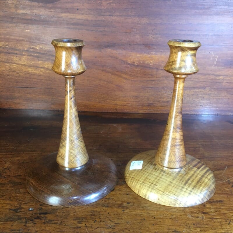 Pair of Blackwood candlesticks, c. 1910 -0