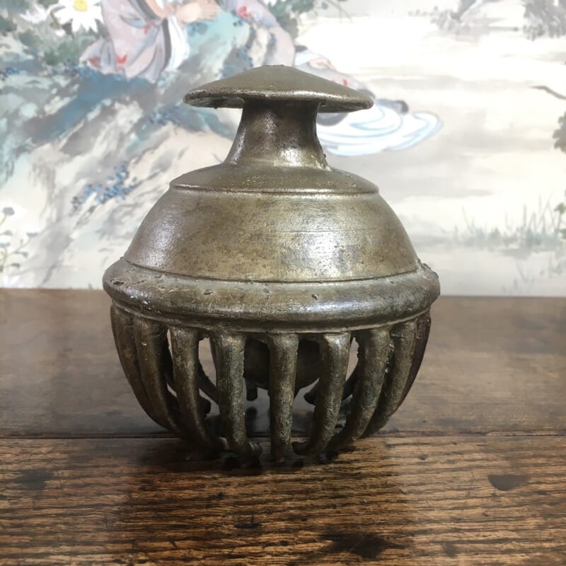 Indian bronze elephant bell, 19th Century -0