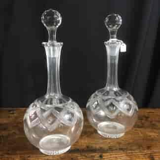 Pair of Victorian decanters, star cutting, C. 1860 -0