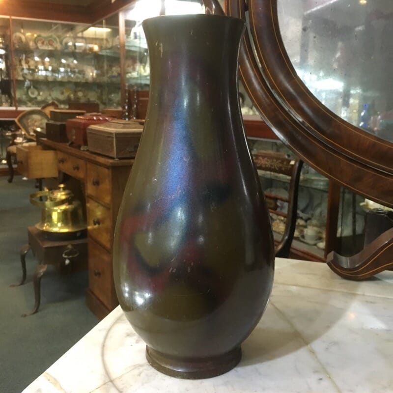 Japanese bronze vase, baluster form, early 20th century -24444
