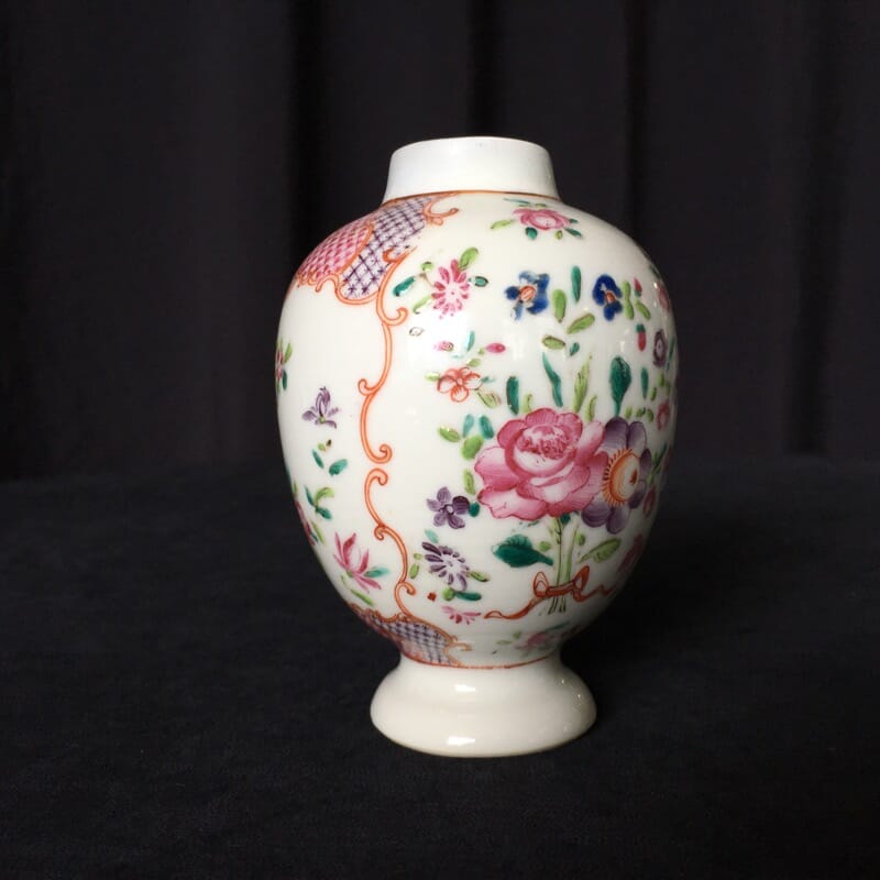Chinese Export tea canister, flowers, c. 1765-0