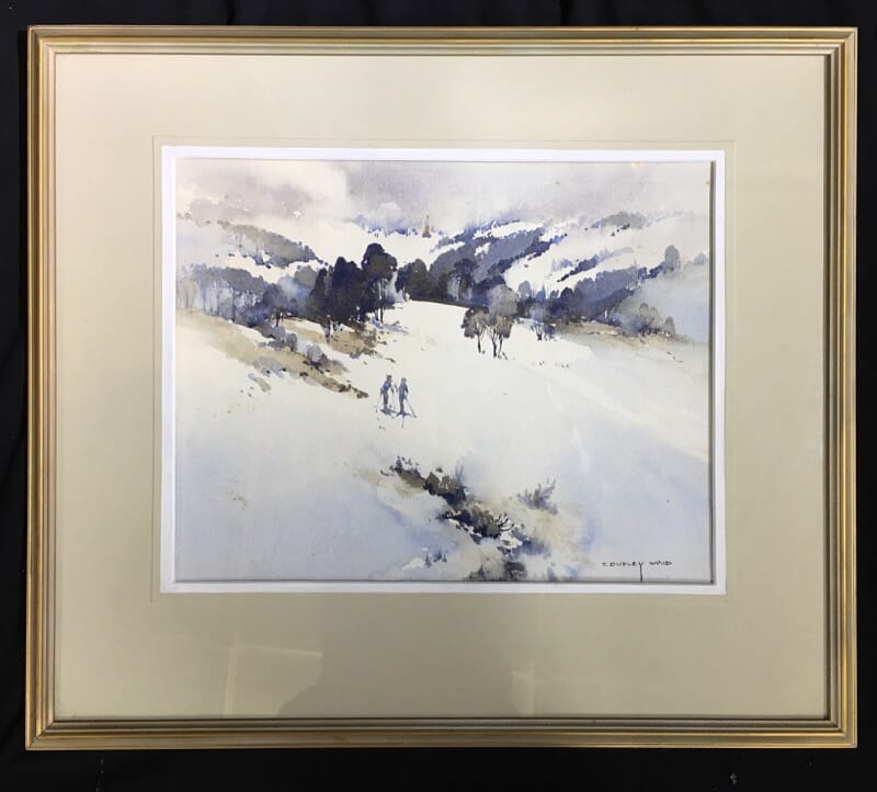 Clifford Dudley Wood, watercolour, "Snow Fall" c. 1965-0