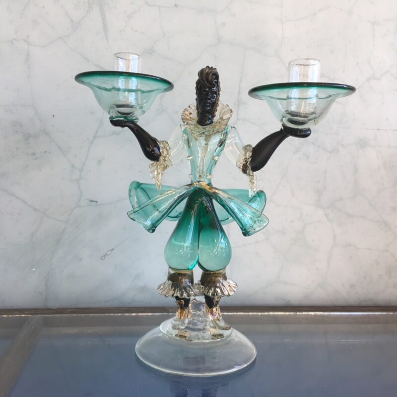 Murano Glass 'blackamoor' candlestick figure, mid 20th century-0