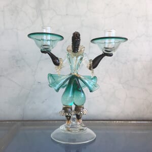 Murano Glass 'blackamoor' candlestick figure, mid 20th century