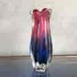 Murano Glass vase, ribbed red & blue, mid 20th century-0