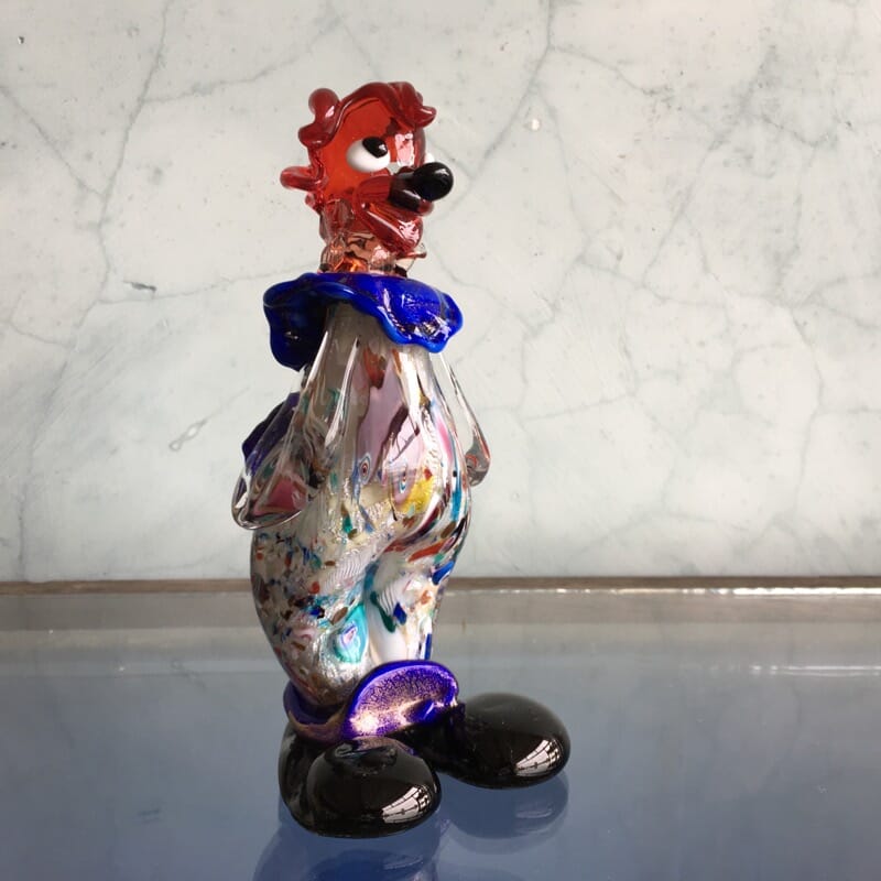 Murano Glass clown, multicolour coat, mid 20th century -0