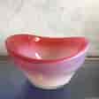 Large Murano Glass bowl, Ruby rim, mid 20th century-0