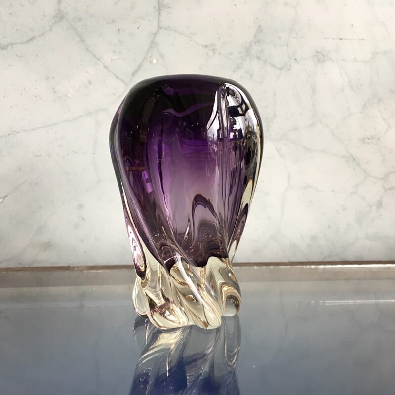 工芸品 Murano Glass Vase (Purple) 9.5