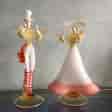 Pair of large Murano Glass figures in white, mid 20th century-0
