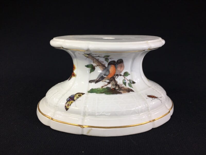 Meissen stand or tureen base, well painted with birds, c. 1765-0