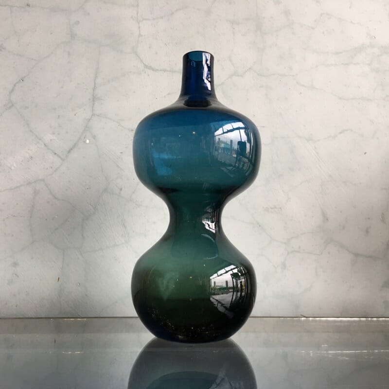 Swedish Glass vase, double gourd shape, mid 20th century-0