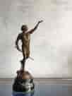 French bronze figure of Victory, by Emile Louis Picault (1839-1915), late 19th century-0
