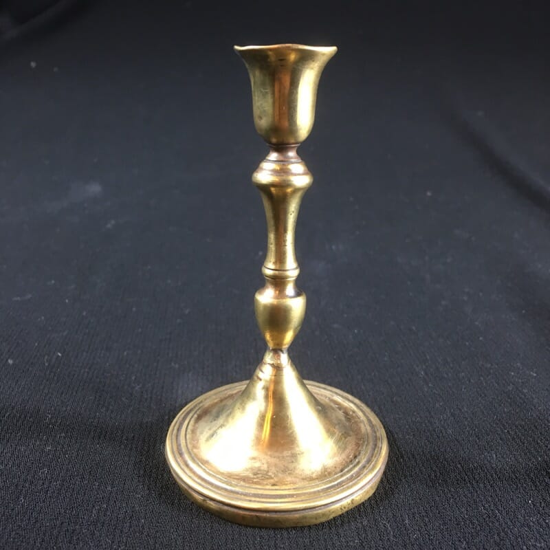 Eighteenth century brass taper stick -0