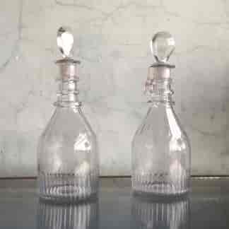 Pair of Georgian decanters, pear shape stoppers, c. 1790-0