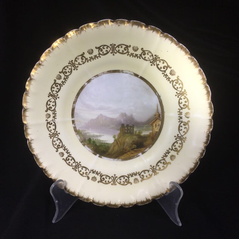 Copeland & Garret scenic plate, 'Junction of the Rhine', c.1833-47-0